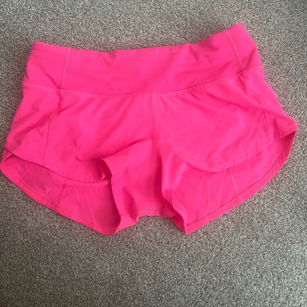 lululemon speed up shorts pink